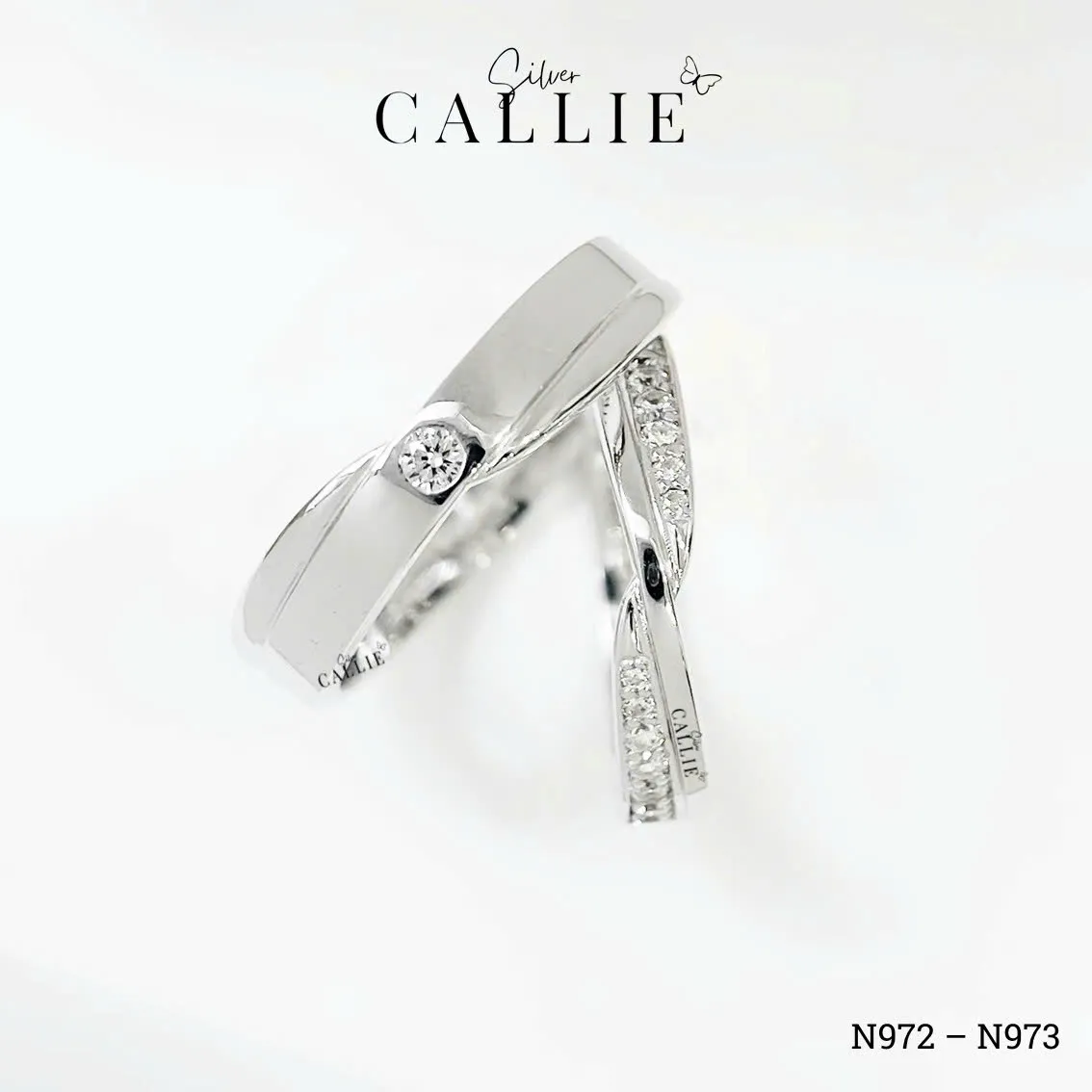N972 - N973: Nhẫn Bạc Thiết Kế Callie Silver Đai Chéo - Hình ảnh 7