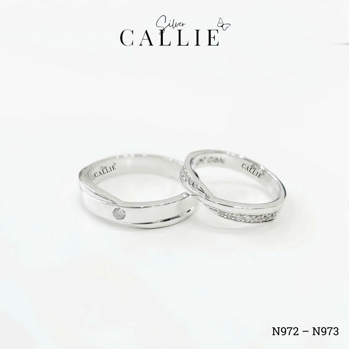 N972 - N973: Nhẫn Bạc Thiết Kế Callie Silver Đai Chéo - Hình ảnh 8
