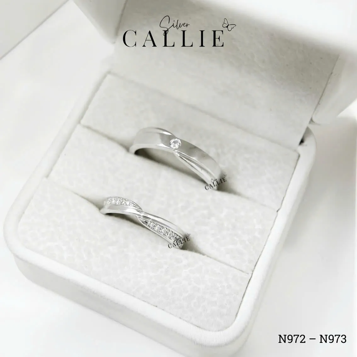 N972 - N973: Nhẫn Bạc Thiết Kế Callie Silver Đai Chéo - Hình ảnh 9