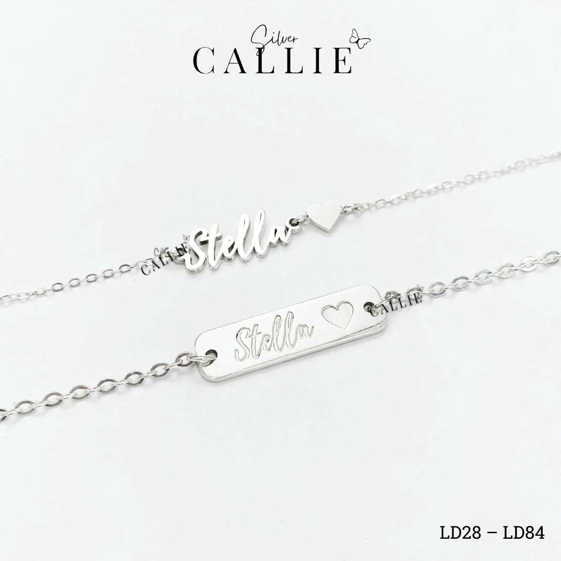 LD28 - LD84: Lắc tay bạc đôi Callie Silver Mẹ Và Bé Kèm Charm Tên Theo Yêu Cầu - Hình ảnh 4