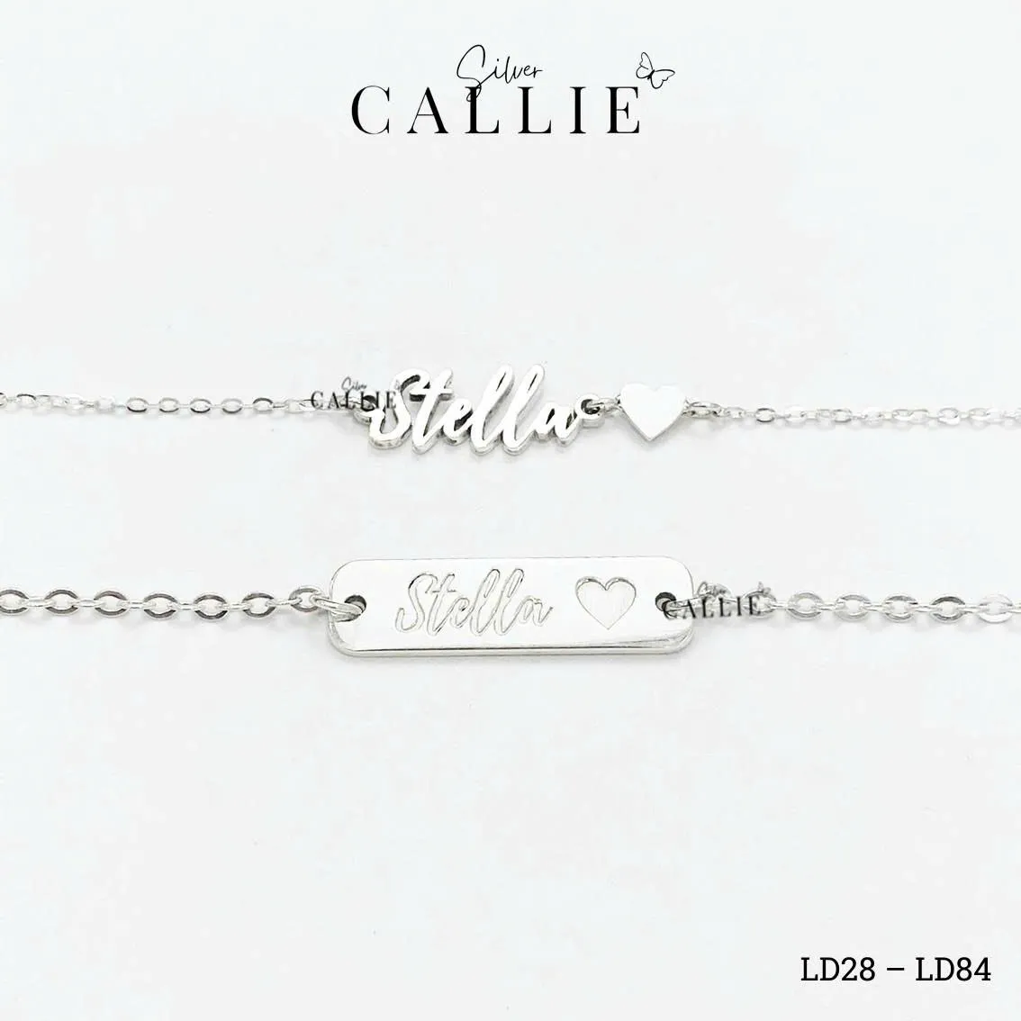 LD28 - LD84: Lắc tay bạc đôi Callie Silver Mẹ Và Bé Kèm Charm Tên Theo Yêu Cầu - Hình ảnh 7