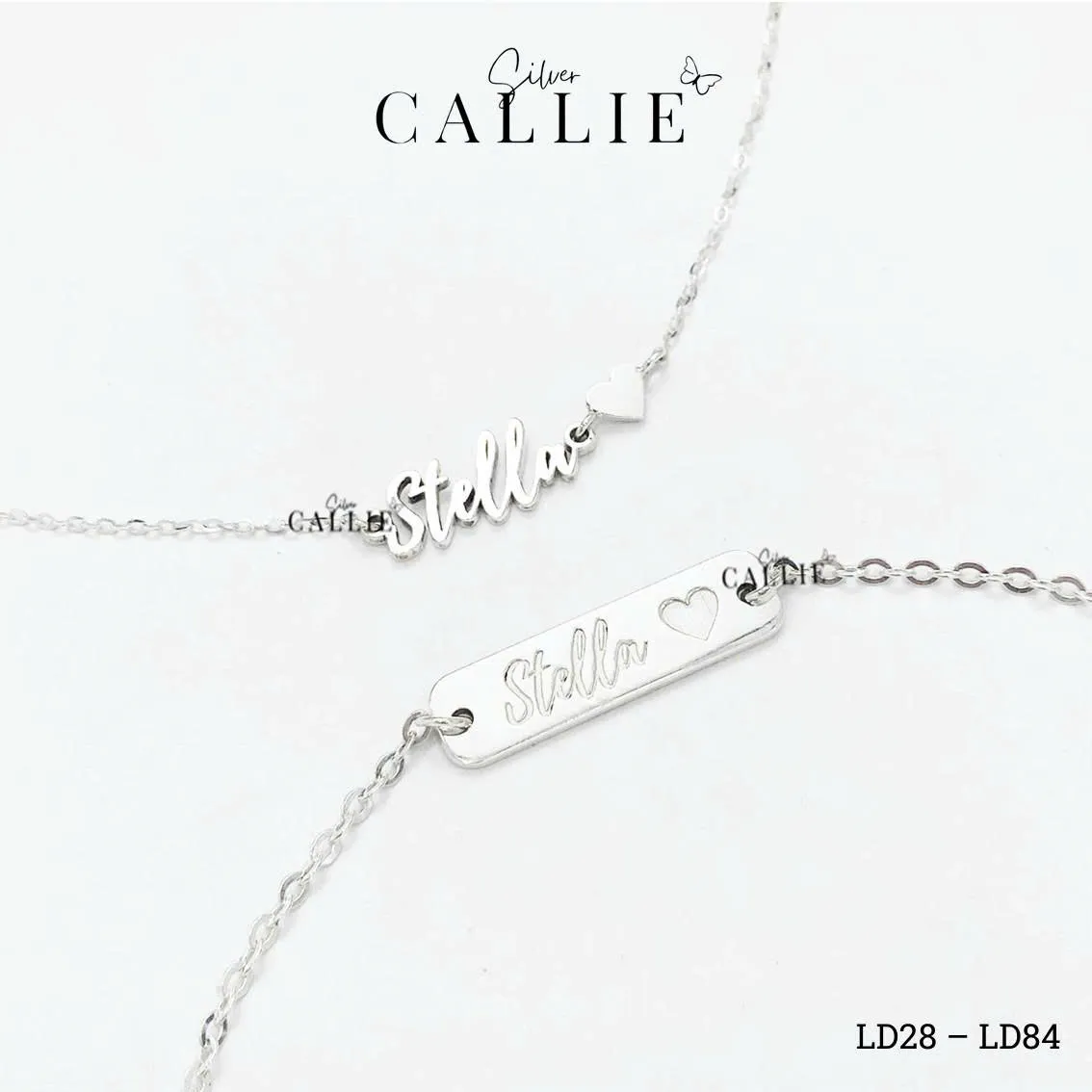 LD28 - LD84: Lắc tay bạc đôi Callie Silver Mẹ Và Bé Kèm Charm Tên Theo Yêu Cầu - Hình ảnh 8