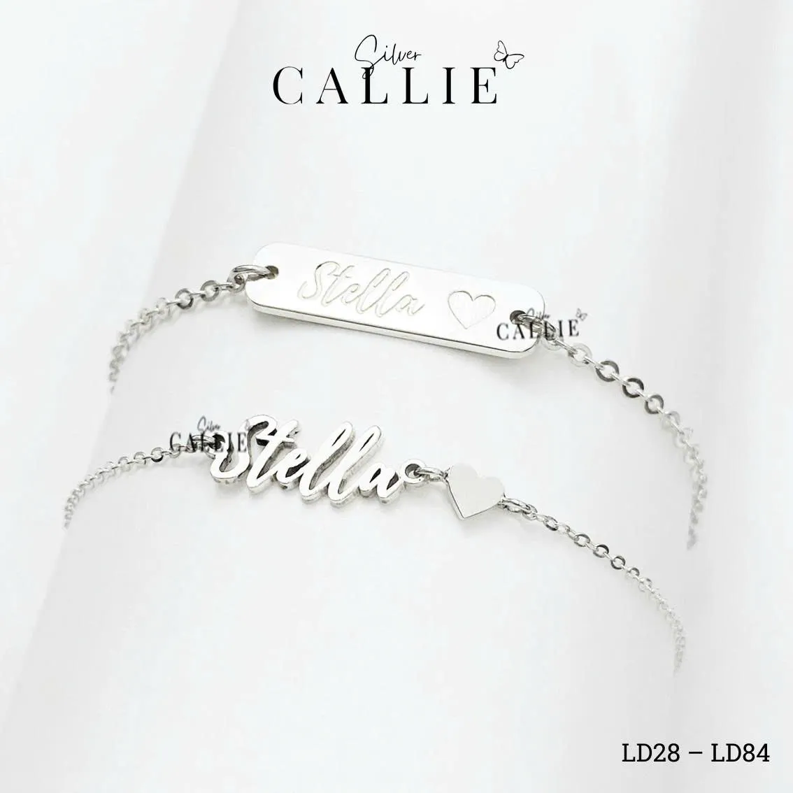 LD28 - LD84: Lắc tay bạc đôi Callie Silver Mẹ Và Bé Kèm Charm Tên Theo Yêu Cầu - Hình ảnh 6