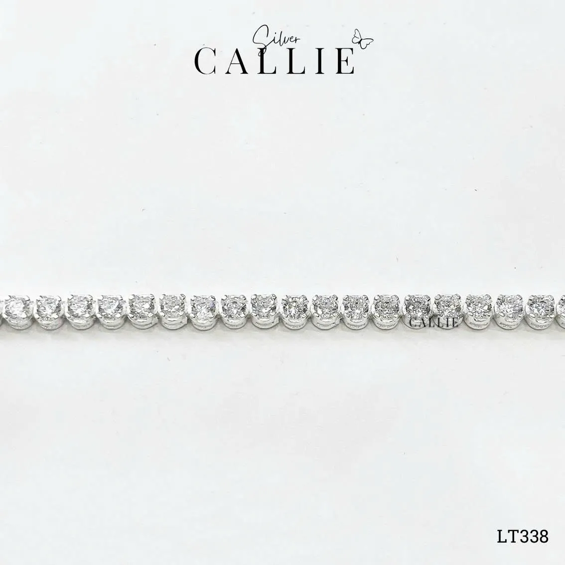 LT338 - Lắc tay bạc Callie Silver xi kim tennis full đá 3li - Image 3