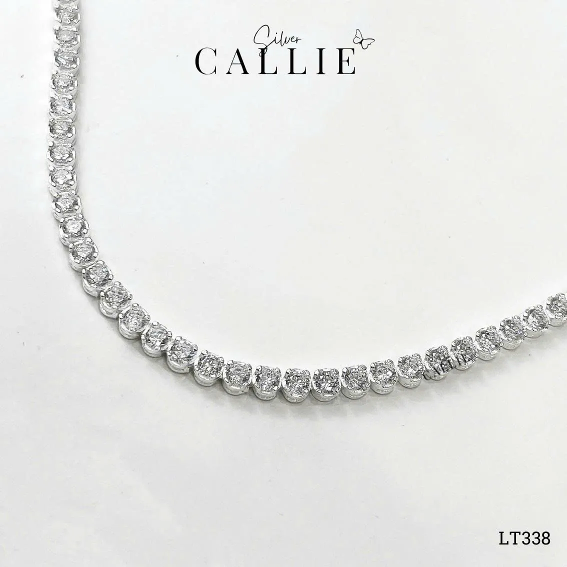 LT338 - Lắc tay bạc Callie Silver xi kim tennis full đá 3li - Image 5