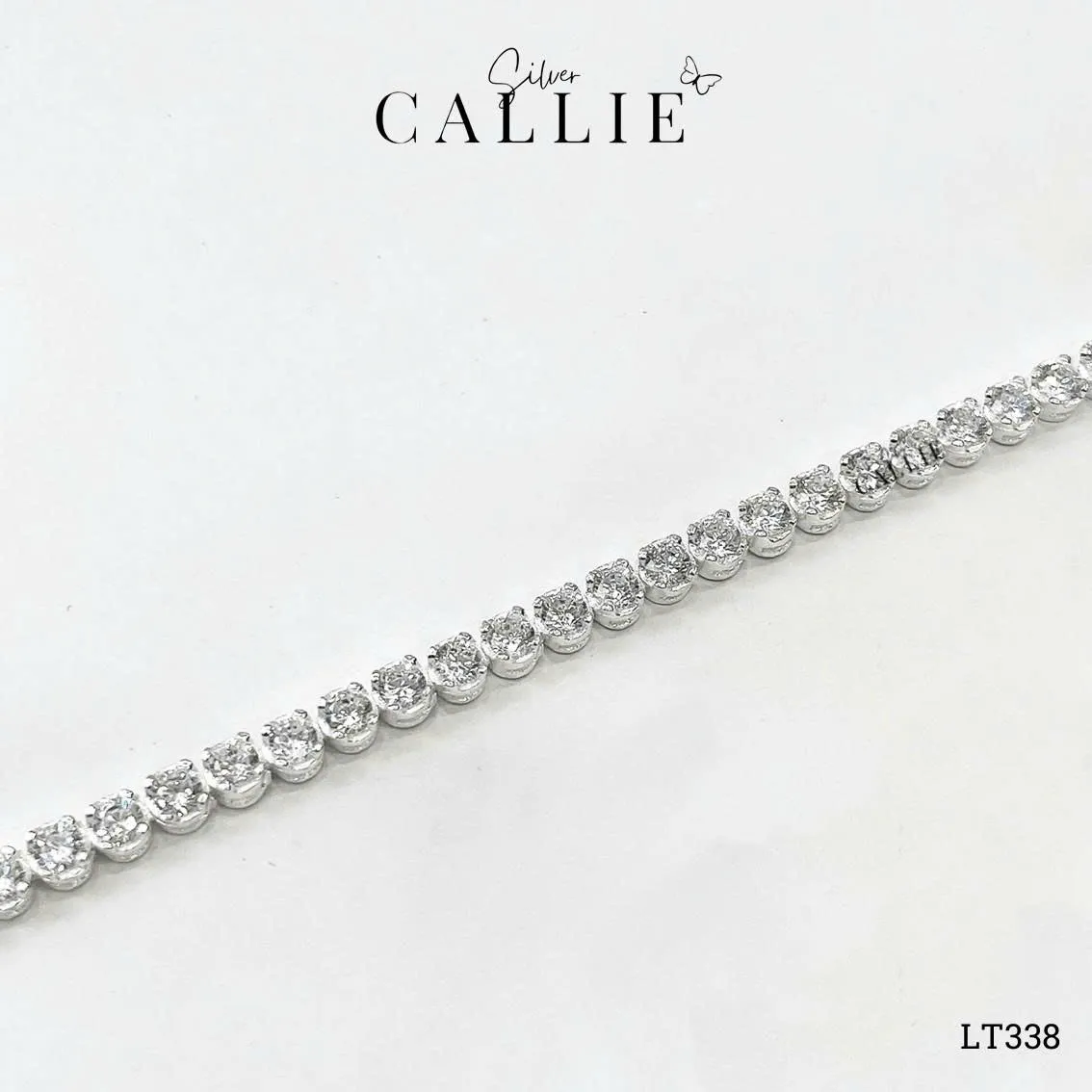 LT338 - Lắc tay bạc Callie Silver xi kim tennis full đá 3li - Image 7