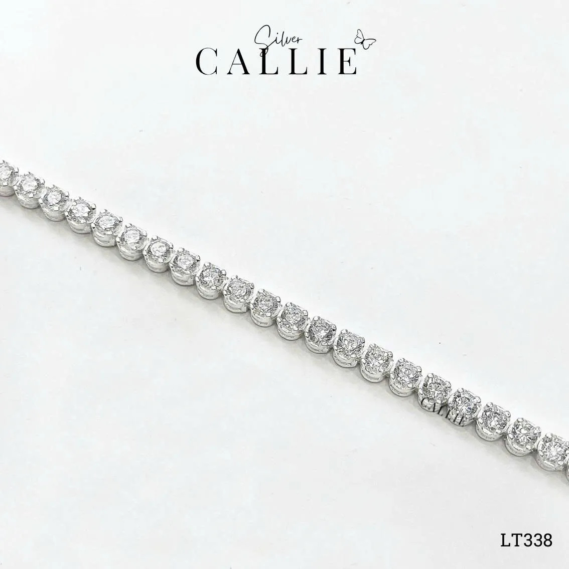 LT338 - Lắc tay bạc Callie Silver xi kim tennis full đá 3li - Image 8