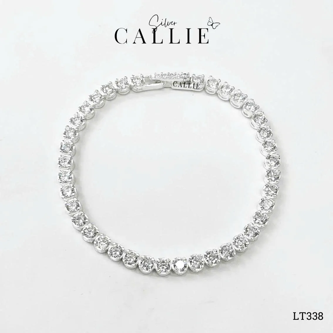 LT338 - Lắc tay bạc Callie Silver xi kim tennis full đá 3li