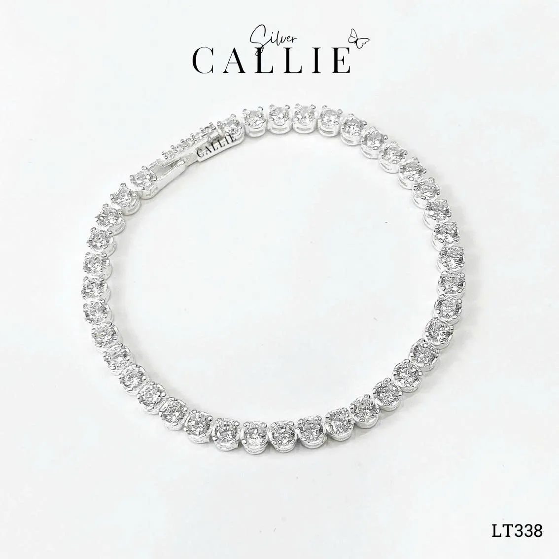 LT338 - Lắc tay bạc Callie Silver xi kim tennis full đá 3li - Image 4