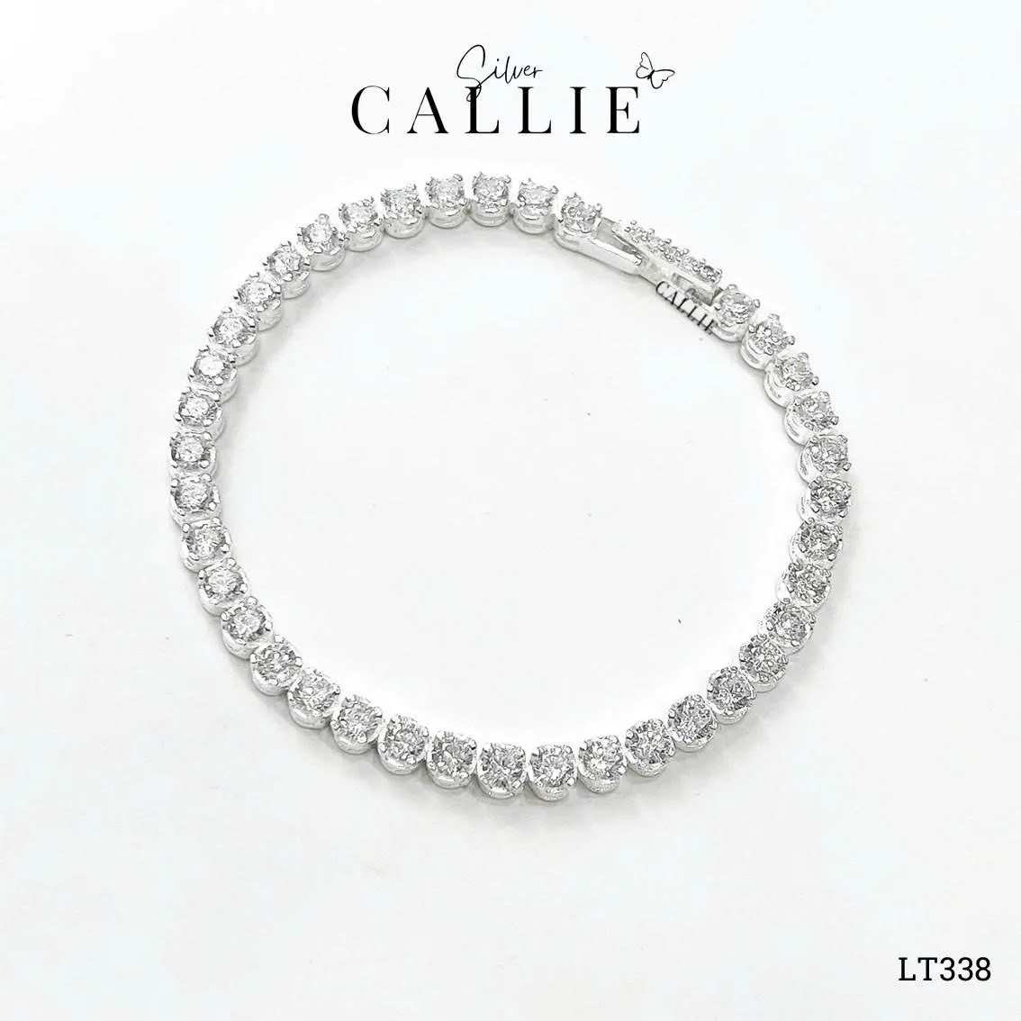 LT338 - Lắc tay bạc Callie Silver xi kim tennis full đá 3li - Image 9