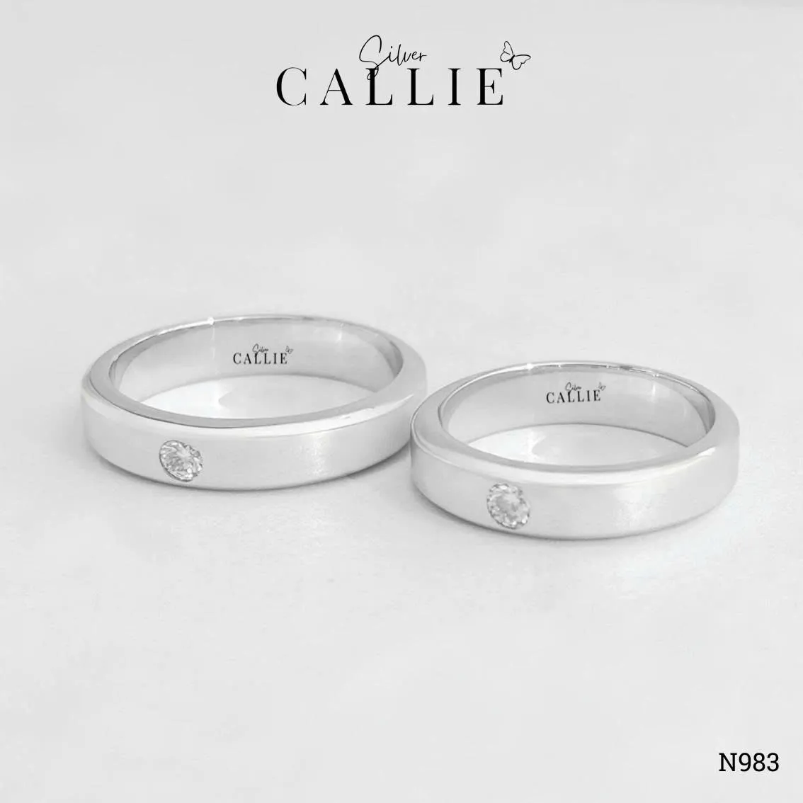 N983 - Nhẫn Bạc Thiết Kế Callie Silver 1 Viên Chủ 3li - Image 4