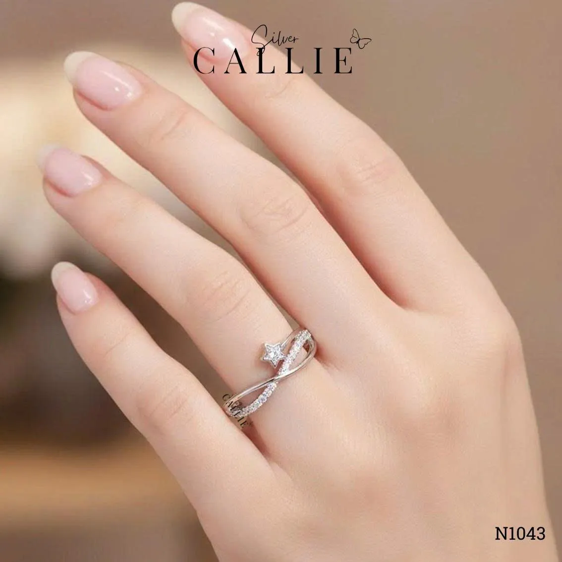 N1043 - Nhẫn bạc Callie Silver ngôi sao vô cực - Image 2