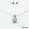 DC395 - M205: Dây chuyền bạc Callie Silver đá vuông khoen baguette