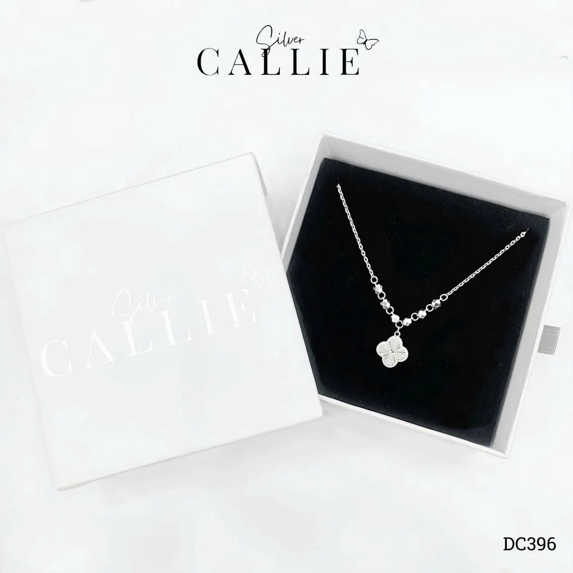 DC396 - Dây chuyền bạc Callie Silver cỏ 4 lá và bi xi kim - Image 11