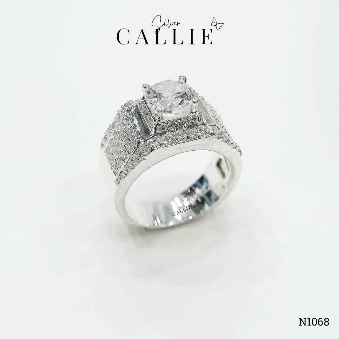 N1068 - Nhẫn Bạc Nam Callie Silver Radiant Monolith Xi Kim - Hình ảnh 8
