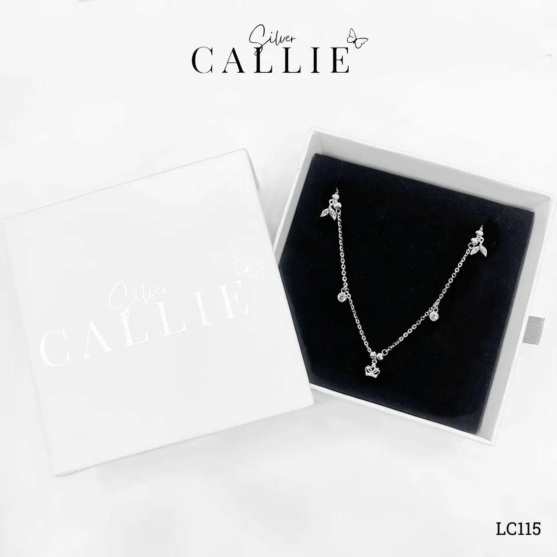 LC115 - Lắc chân bạc Callie Silver vương miện và đuôi cá - Image 10