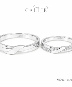 N1093 - N1094: Nhẫn Bạc Đôi Thiết Kế Callie Silver Mặt Xoắn