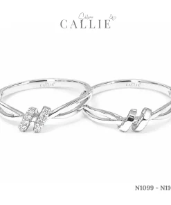 N1099 - N1100: Nhẫn Bạc Thiết Kế Callie Silver Parallel Love