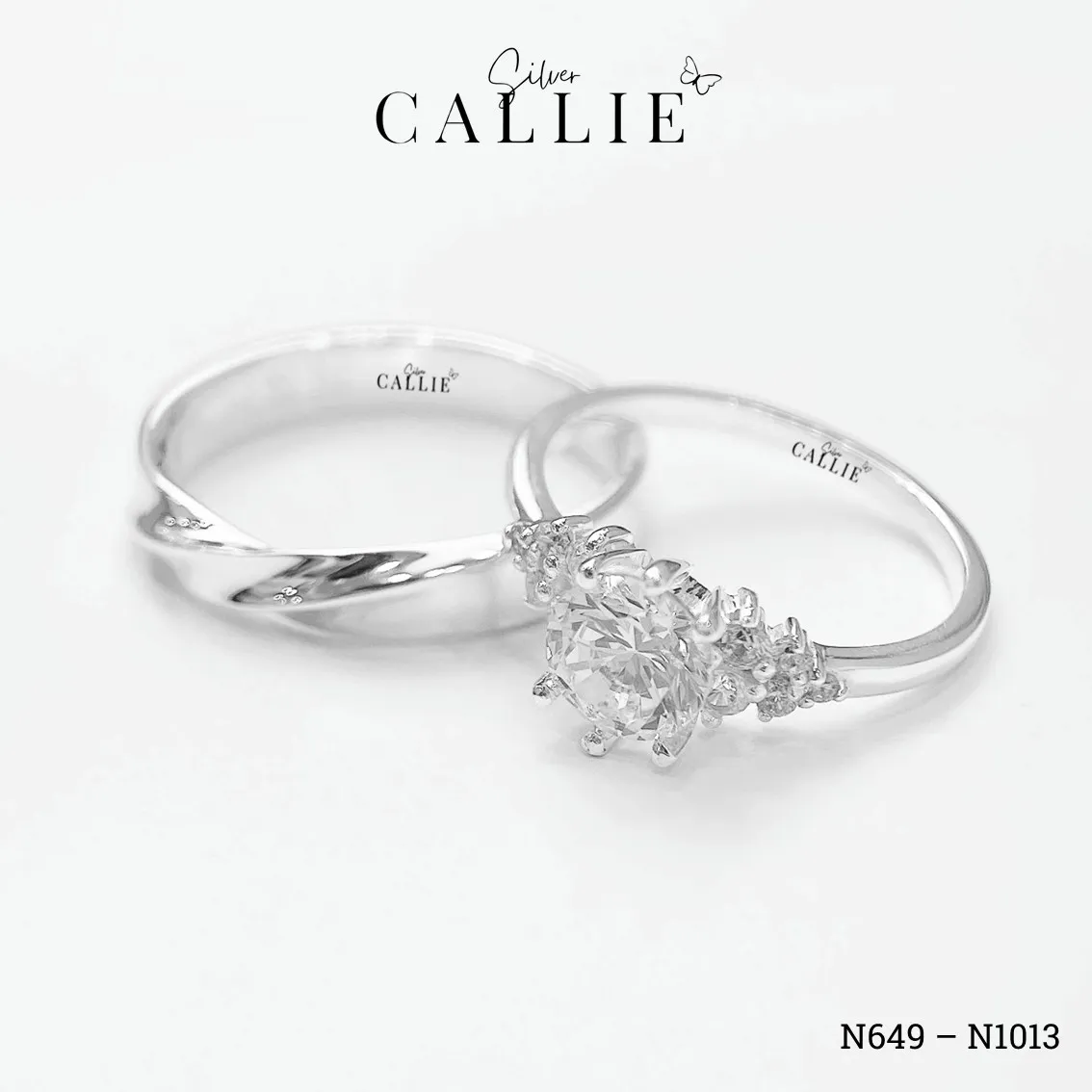 N649 - N1013: Nhẫn Bạc Thiết Kế Callie Silver Eternal Spark - Hình ảnh 4