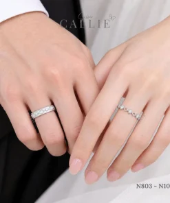 Alternative view of N1098 - N803: Nhẫn Bạc Thiết Kế Callie Silver Hình Thoi Xen Kẽ Đá