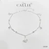 LC119 - Lắc chân bạc Callie Silver bướm và đá treo
