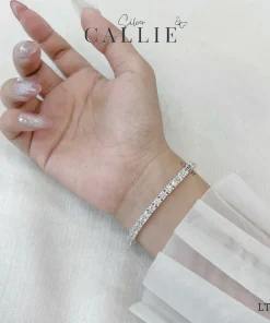 Alternative view of LT316 - Lắc Tay Bạc Callie Silver Dây Đá 4li Nắp Gài