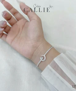 Alternative view of LT358 - Lắc Tay Bạc Callie Silver Trăng Sao Dây Rút