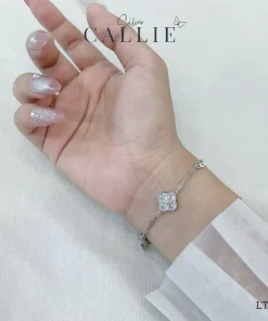 Alternative view of LT361 - Lắc tay bạc Callie Silver cỏ 4 lá xi kim