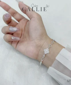 Alternative view of LT362 - Lắc tay bạc Callie Silver cỏ 4 lá và charm bi