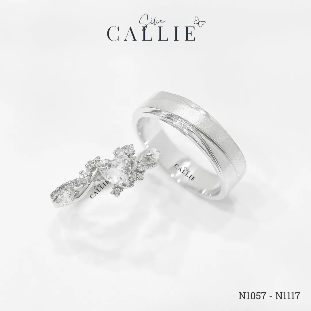 N1057 - N1117: Nhẫn Bạc Thiết Kế Callie Silver Trái Tim Đai Xoắn - Hình ảnh 3