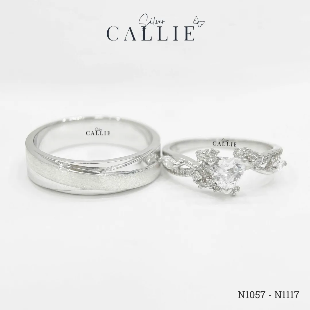 N1057 - N1117: Nhẫn Bạc Thiết Kế Callie Silver Trái Tim Đai Xoắn - Hình ảnh 2