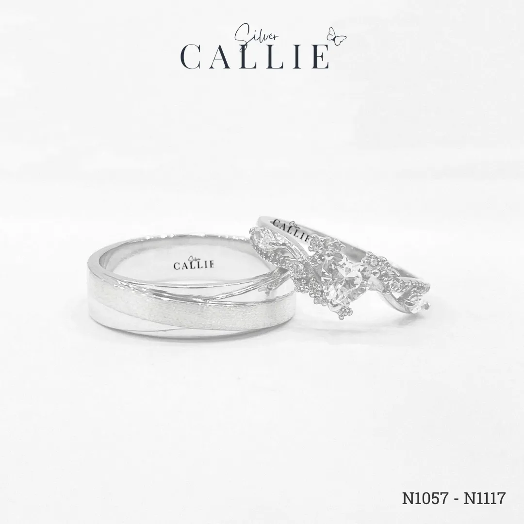 N1057 - N1117: Nhẫn Bạc Thiết Kế Callie Silver Trái Tim Đai Xoắn - Hình ảnh 4
