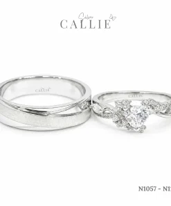 Alternative view of N1057 - N1117: Nhẫn Bạc Thiết Kế Callie Silver Trái Tim Đai Xoắn