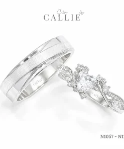 N1057 - N1117: Nhẫn Bạc Thiết Kế Callie Silver Trái Tim Đai Xoắn