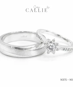 N375 - N1117: Nhẫn bạc đôi thiết kế Callie Silver Đính Đá