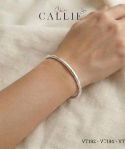Alternative view of VT192 - VT194 - VT197: Vòng tay bạc trơn Callie Silver