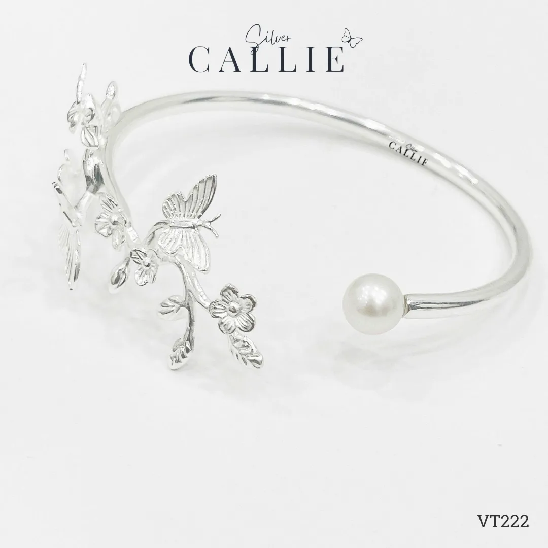 VT222 - Vòng Tay Bạc Thiết Kế Callie Silver Liên Hoa