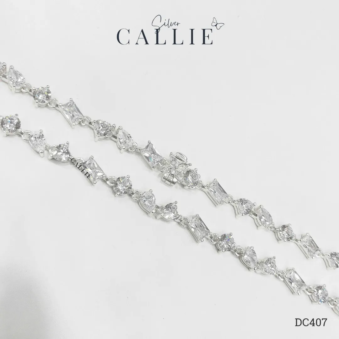 DC407 - Dây Chuyền Bạc Callie Silver Cô Dâu MixCut - Hình ảnh 2