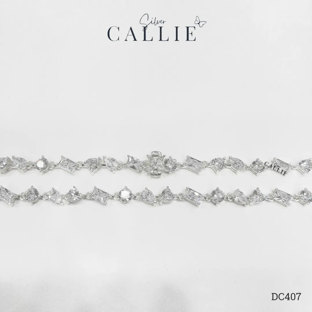 DC407 - Dây Chuyền Bạc Callie Silver Cô Dâu MixCut - Hình ảnh 6