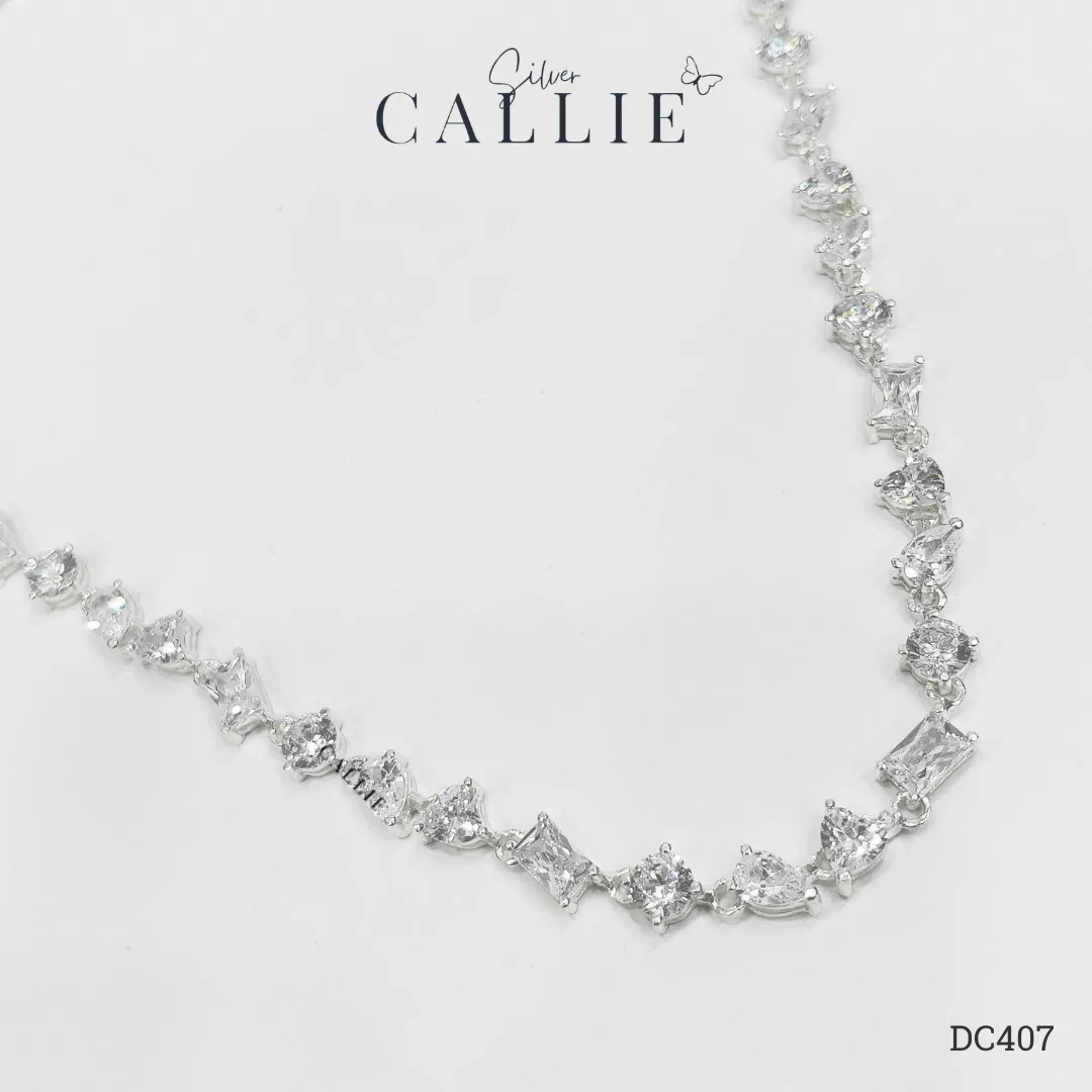 DC407 - Dây Chuyền Bạc Callie Silver Cô Dâu MixCut - Hình ảnh 3