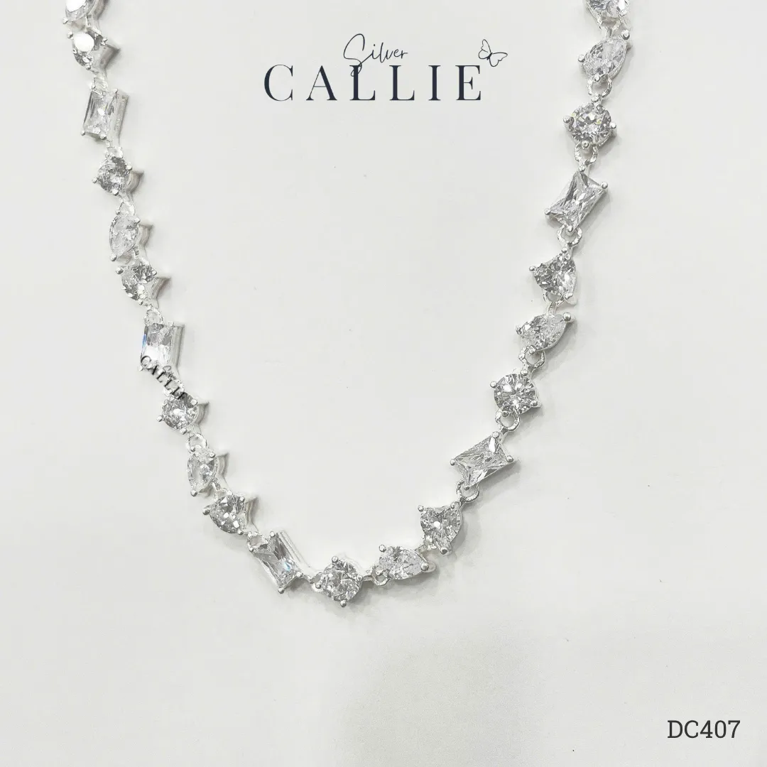 DC407 - Dây Chuyền Bạc Callie Silver Cô Dâu MixCut - Hình ảnh 5