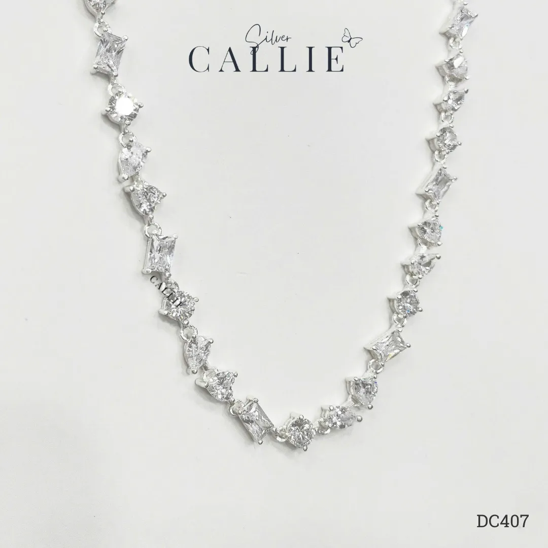 DC407 - Dây Chuyền Bạc Callie Silver Cô Dâu MixCut - Hình ảnh 7