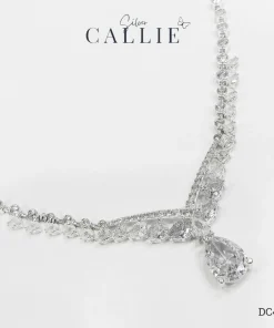 Alternative view of DC409 - Dây Chuyền Bạc Callie Silver Cô Dâu Bezel Pear Drop