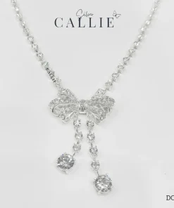 DC411 - Dây Chuyền Bạc Callie Silver Cô Dâu Nơ Đá