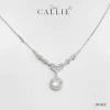 DC422 - Dây chuyền bạc Callie Silver Nguyệt Quế Mặt Tròn