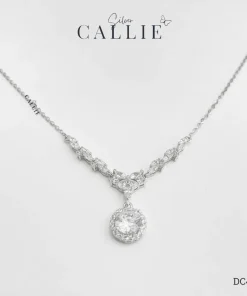 DC422 - Dây chuyền bạc Callie Silver Nguyệt Quế Mặt Tròn