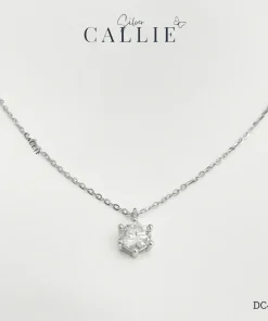 DC423 - Dây chuyền bạc Callie Silver 1 Viên Chủ Moissanite 6li3
