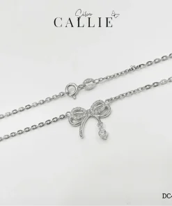 Alternative view of DC424 - Dây chuyền bạc Callie Silver Nơ Moisanite Kèm Đá Treo