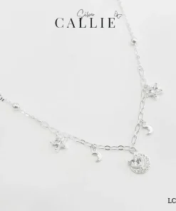 Alternative view of LC124- Lắc chân bạc Callie Silver trăng sao đính đá