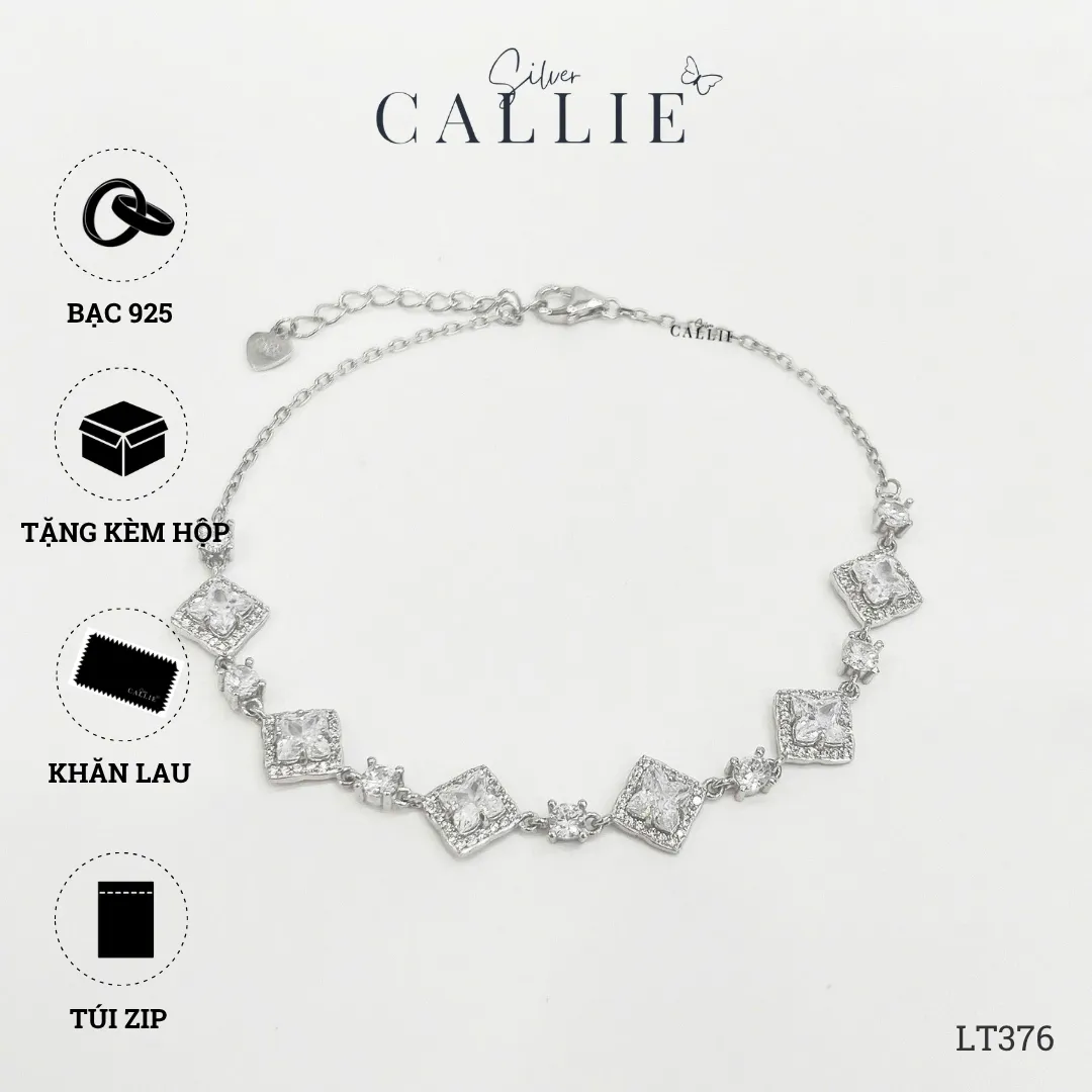 LT376 - Lắc tay bạc Callie Silver hình thoi Cô Dâu - Image 10
